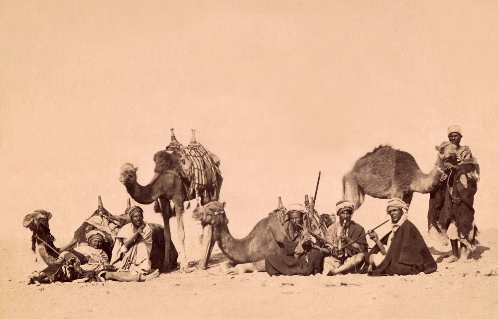 Egypt. Hookah Pipes. Photographer unknown. Albumen