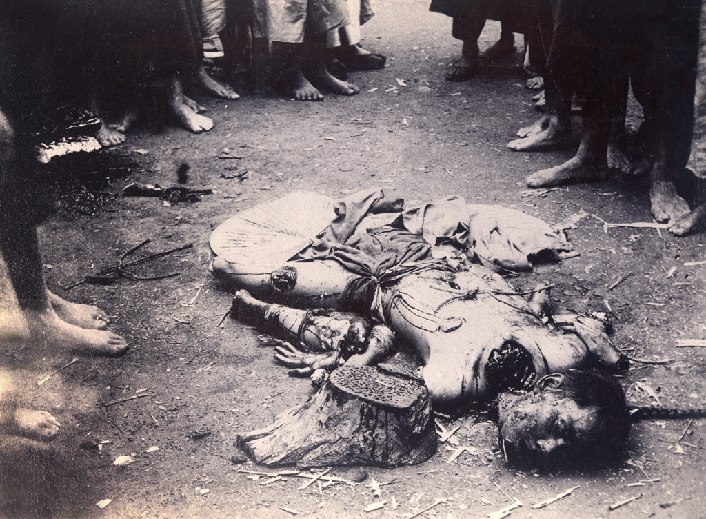 Boxers uprising. Dismembered boxer. Canton 1900 ca