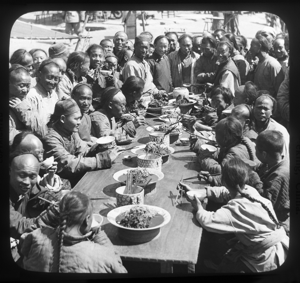 An Open Air Restaurant. Peking China. Beginning of 1900