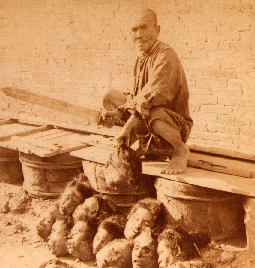 How Li Hung Chang deals with boxers. Canton Prison.China 1900 ca