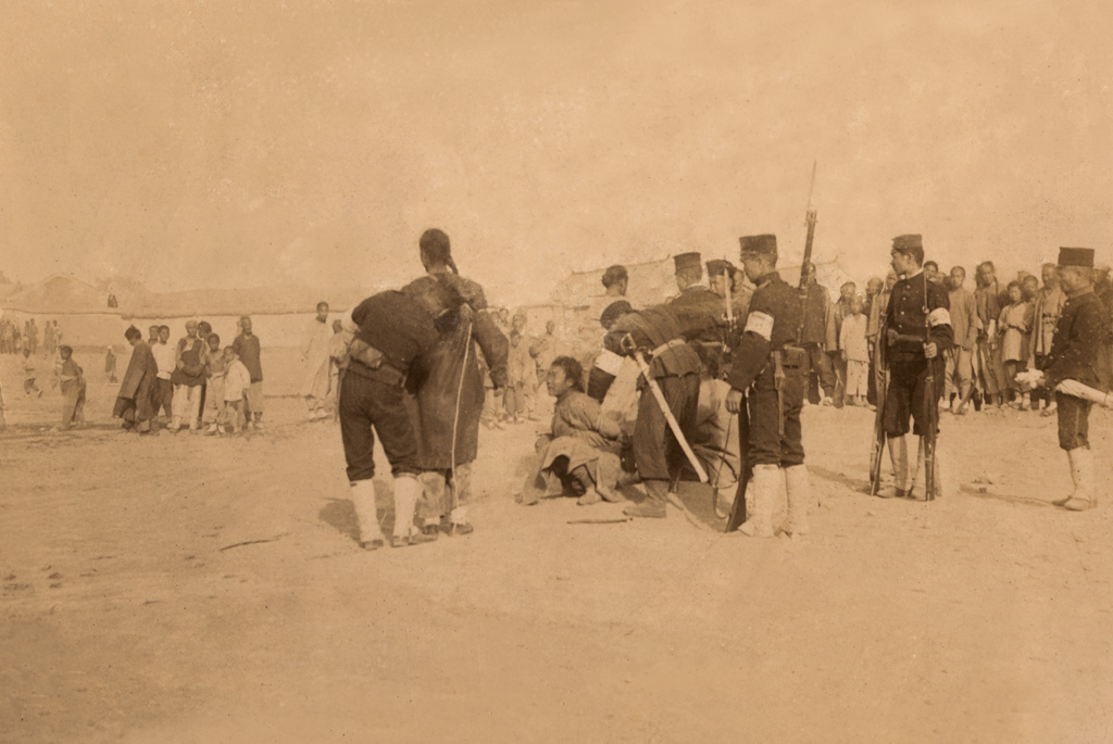 Boxers execution by Japanese gorillas. Tien Tsin China 1900 ca
