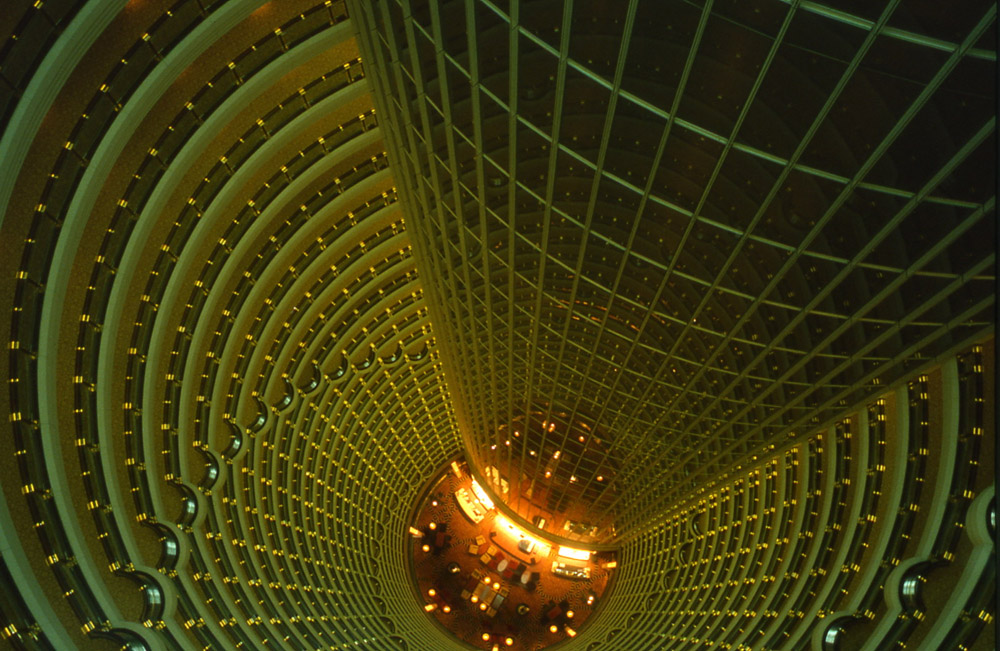 Grang Hyatt Hotel from inside top of Jin Mao Tower. Shanghai, China 2005 - © Carlo Sacco