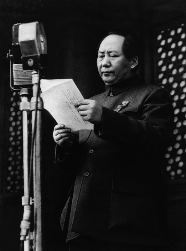 1st october 1949. From Tien An Men Square Mao proclames Chinese Peoples Republic