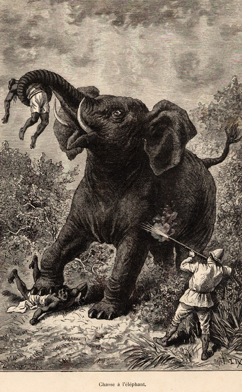 Un Hiver au Cambodge, 1888. Elephant hunting