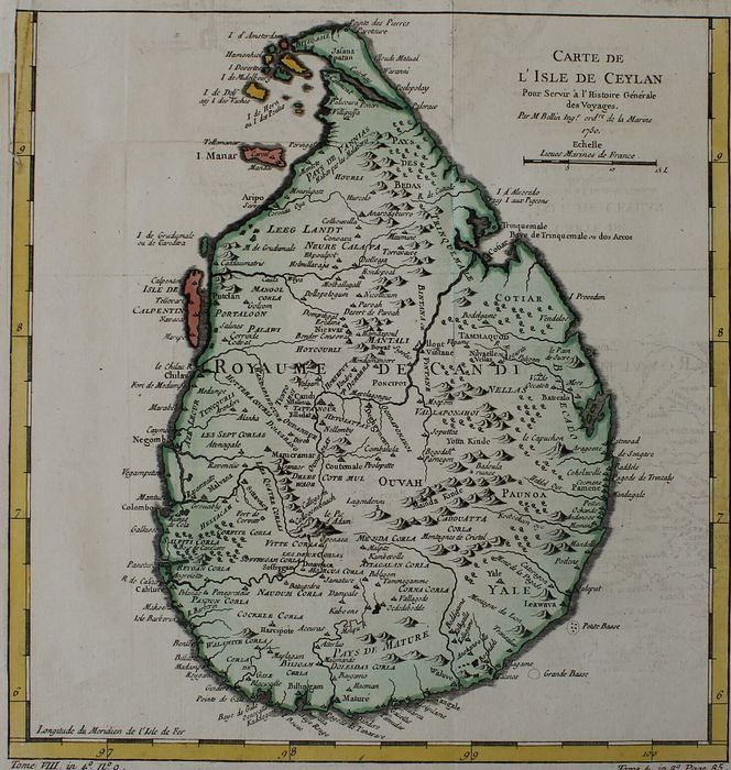 Map of the Island of Ceylon. 1721-1750