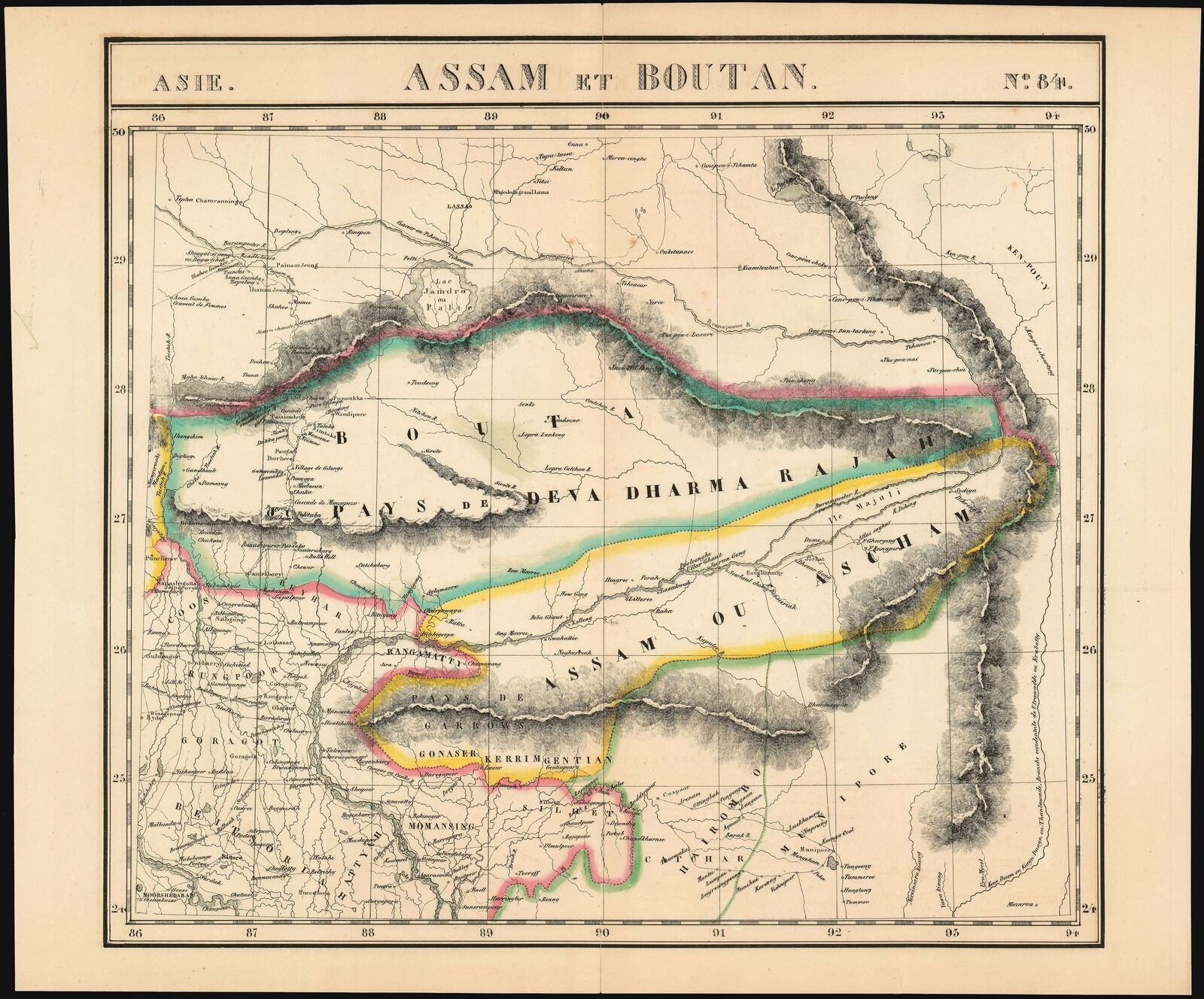 Map of Assam and Boutan 1827