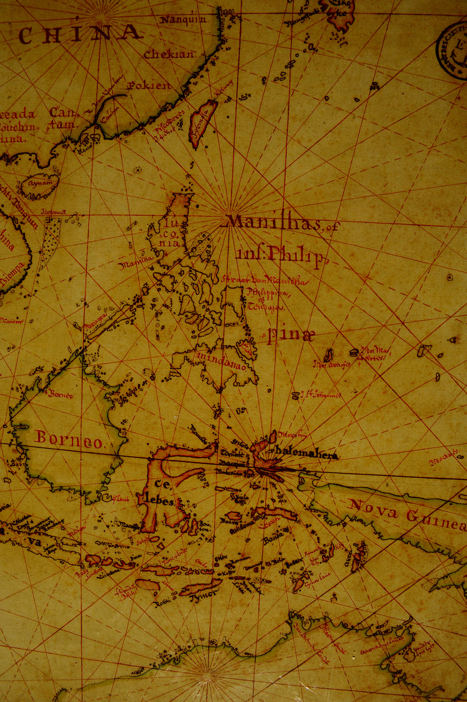 Map of part of Dutch East India Company with China Java,Borneo,Makassar,
Philippines and South China sea. XVIII century.