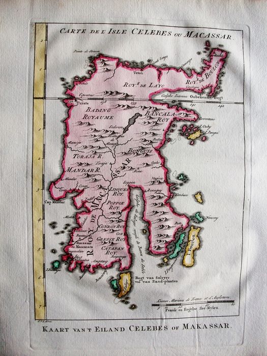 Map of Sulawesi or Makassar 1750