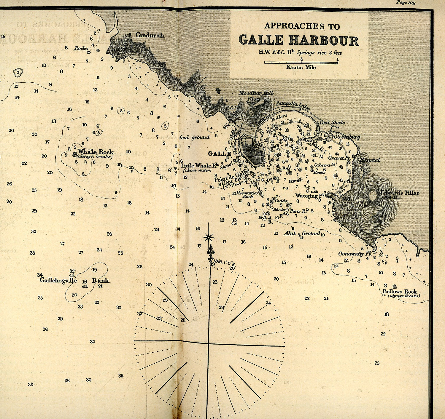 Map of Galle Harbour in Ceylon. By Indian Ocean Directory