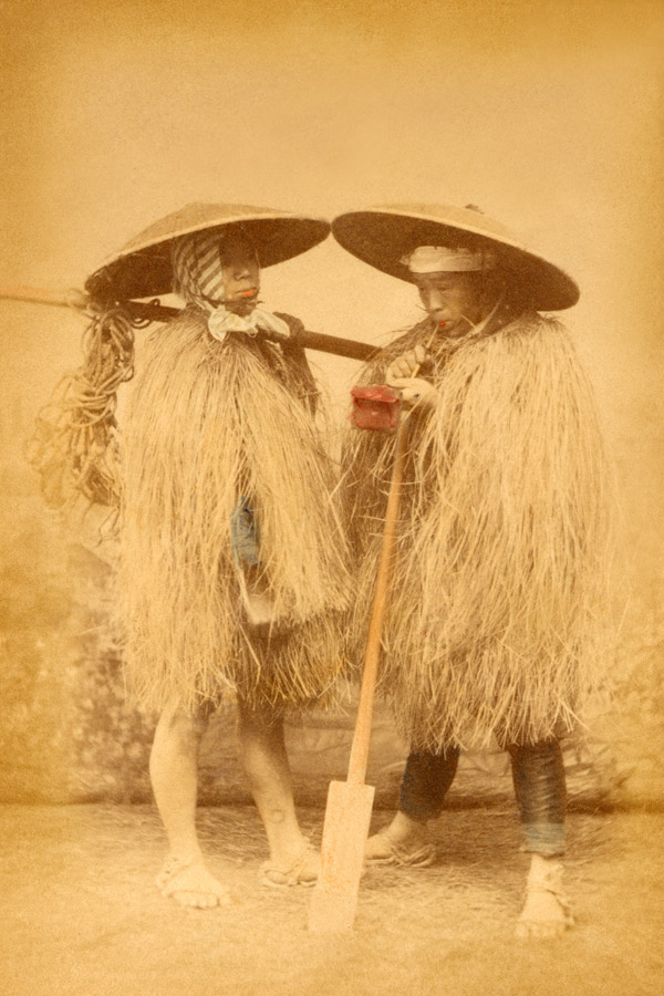 Farmers. Photographer unknown. Hand Coloured Albumen