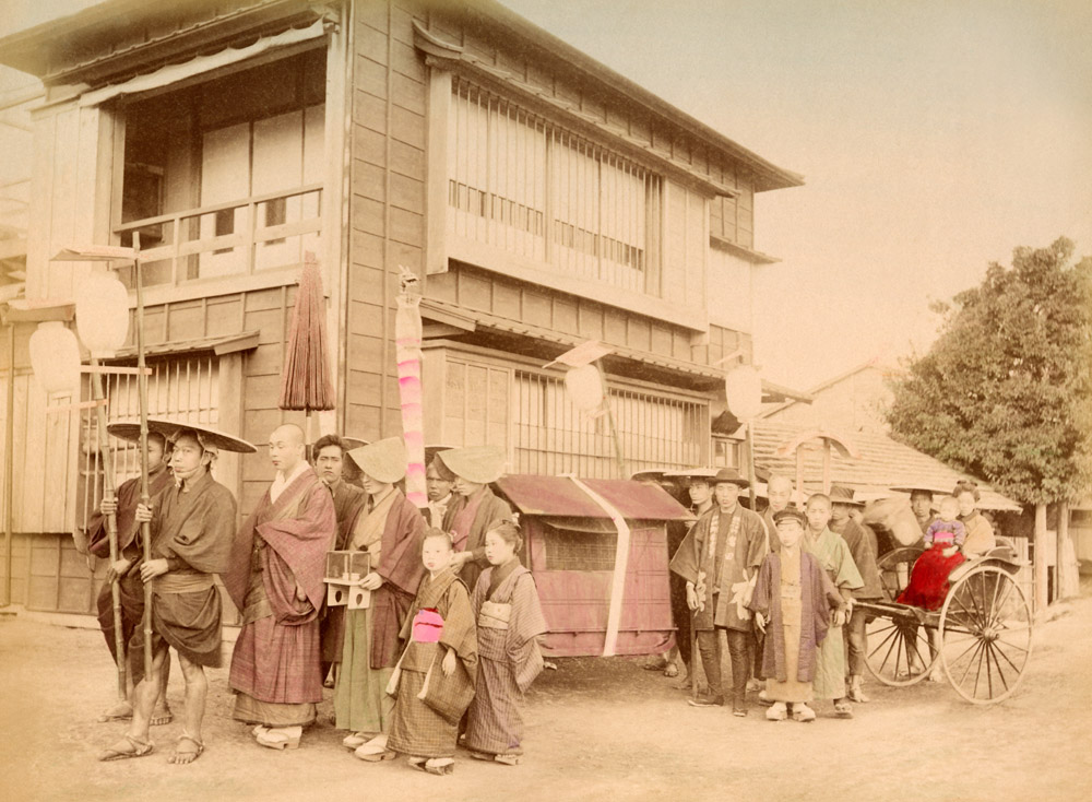 Funeral. Photographer unknown. Handcoloured Albumen