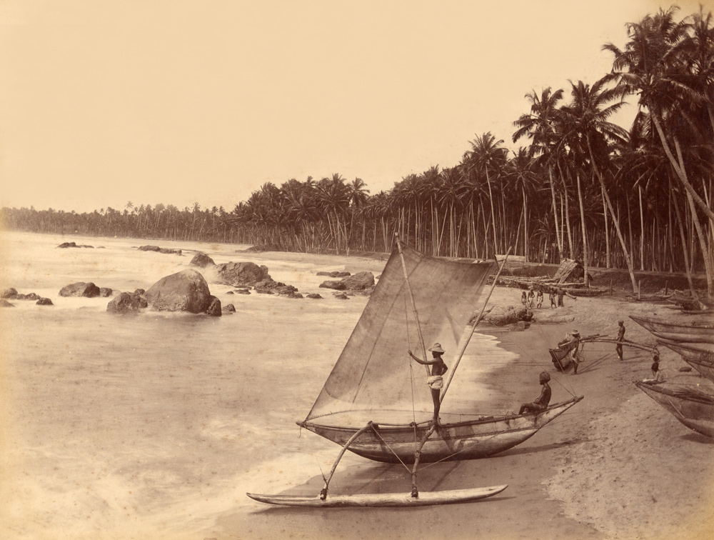 Albumen. Fishing Boats - Ceylon - Scowen 1890