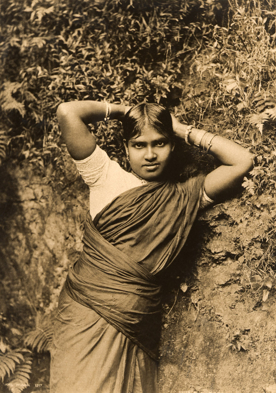 Tamil woman. Ceylon Colombo. Photographer Skeen silver print
