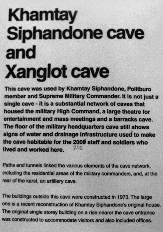 Patet Lao caves. Informations sheets. 2008 - © Carlo Sacco