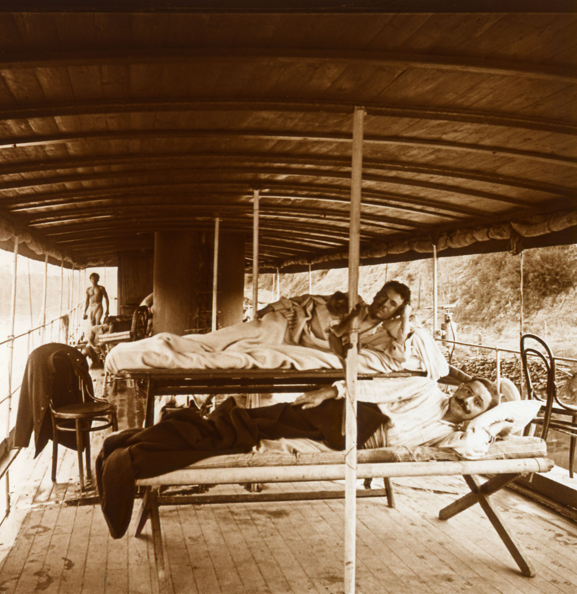 French Indochina. Mekong navigation from Vientiane to Luang Prabang. Photo by Voisin. 1907