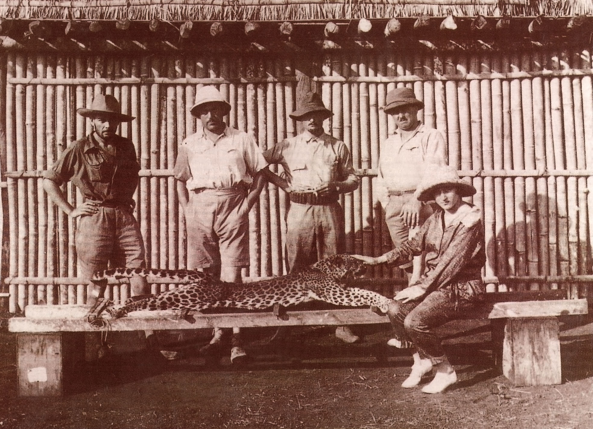 Leopard hunting in Indochina 1930 ca