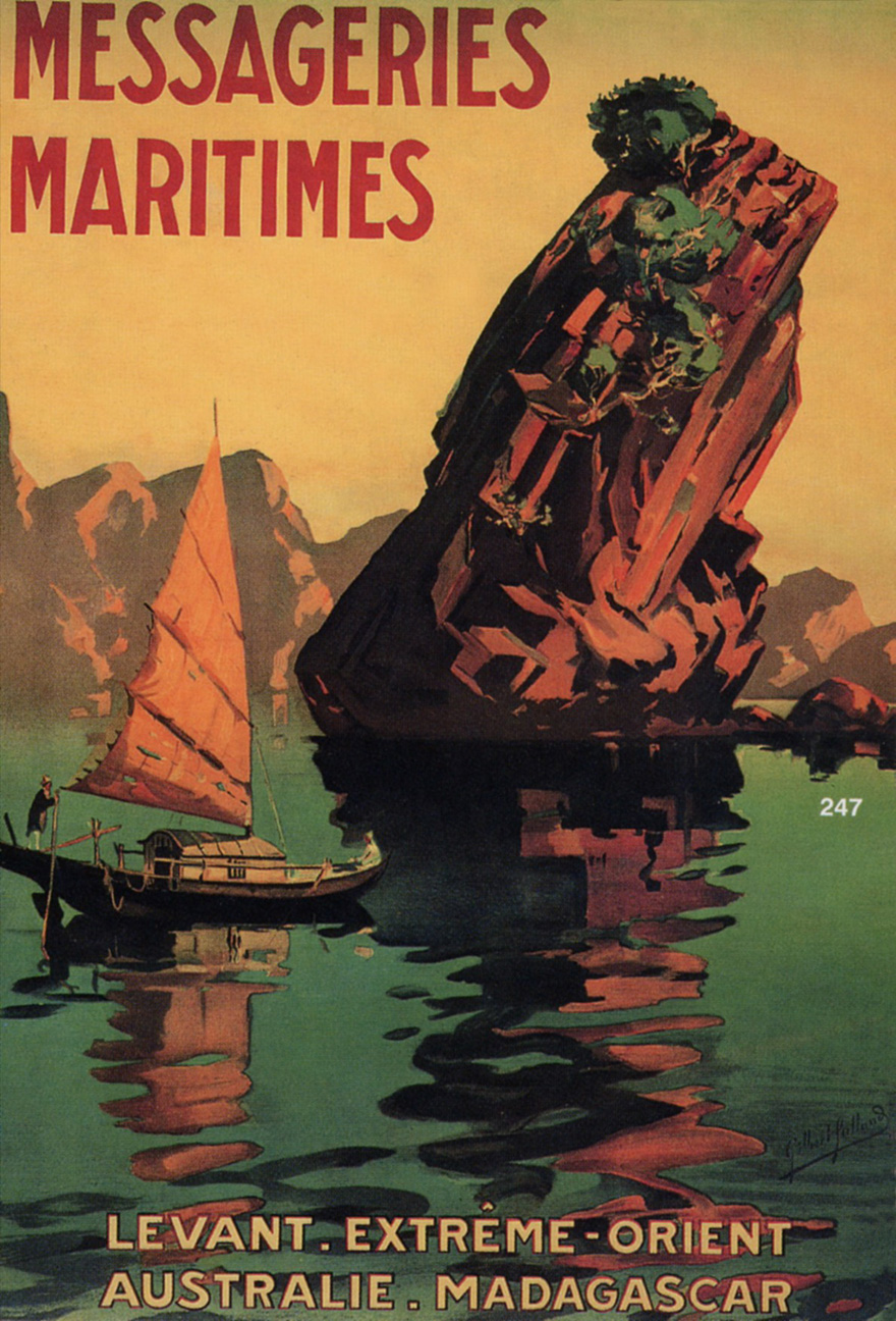 Messageries Maritimes. Along Bay poster. French Indochina