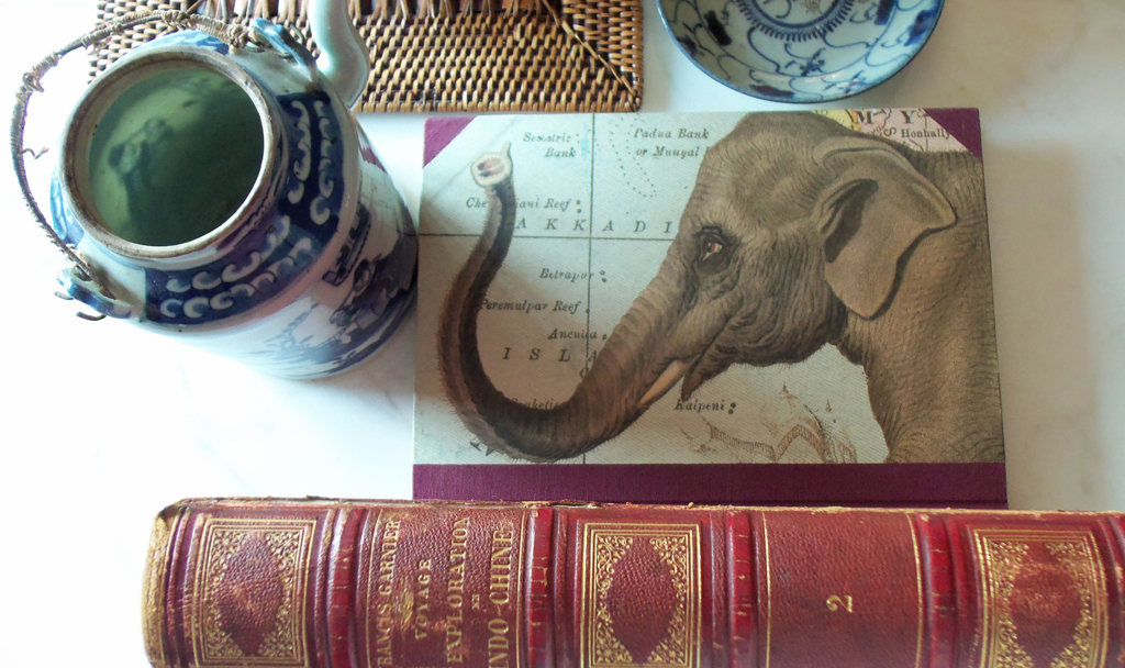 Old Tourist breakfast travel composition