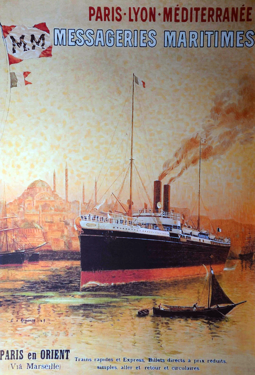 Messageries Maritimes Middle East travel poster