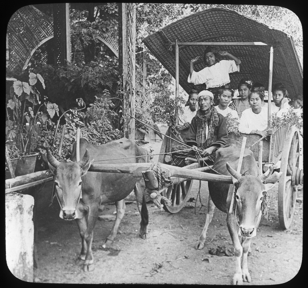 People going to picknicking. Burma. 1890 ca