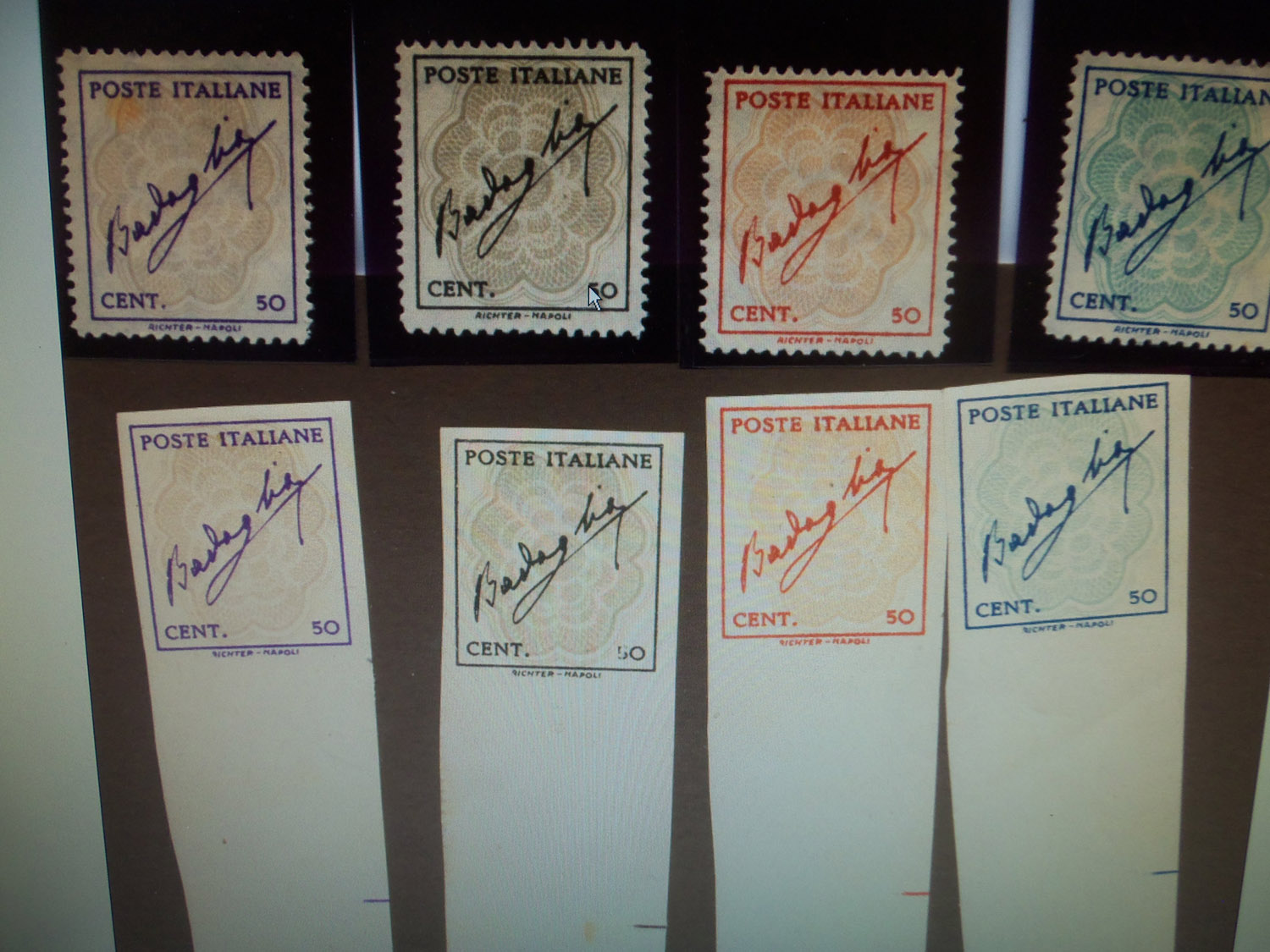 Never issued Badoglio's Stamp series 1943. Carlo Sacco Collection.