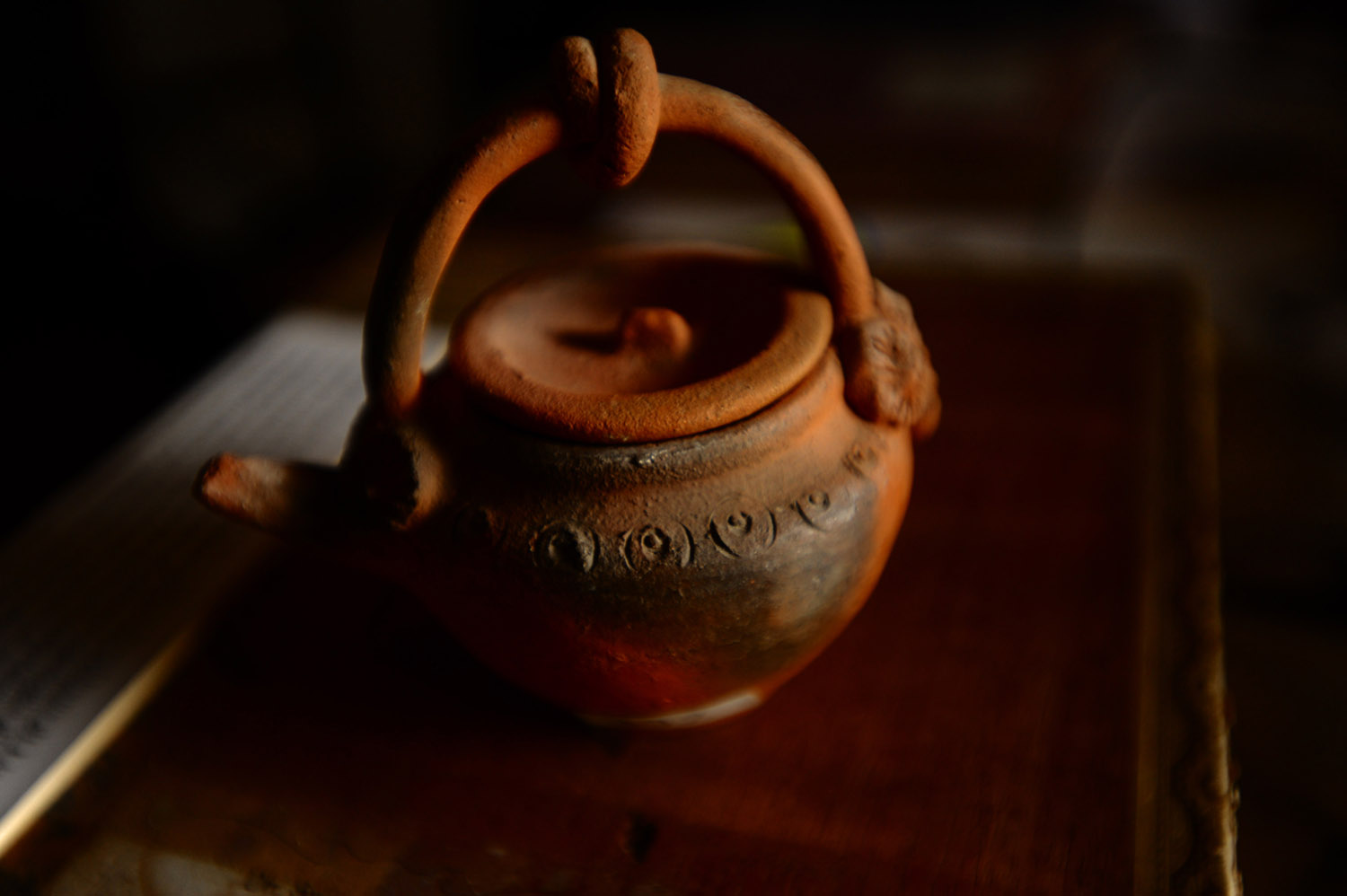 Cham Teapot as gift to Carlo Sacco by the  General Vo Nguyen Giap's personal photographer Nguyen Van Ku. Hanoi, Vietnam 2008.Carlo Sacco Collection.