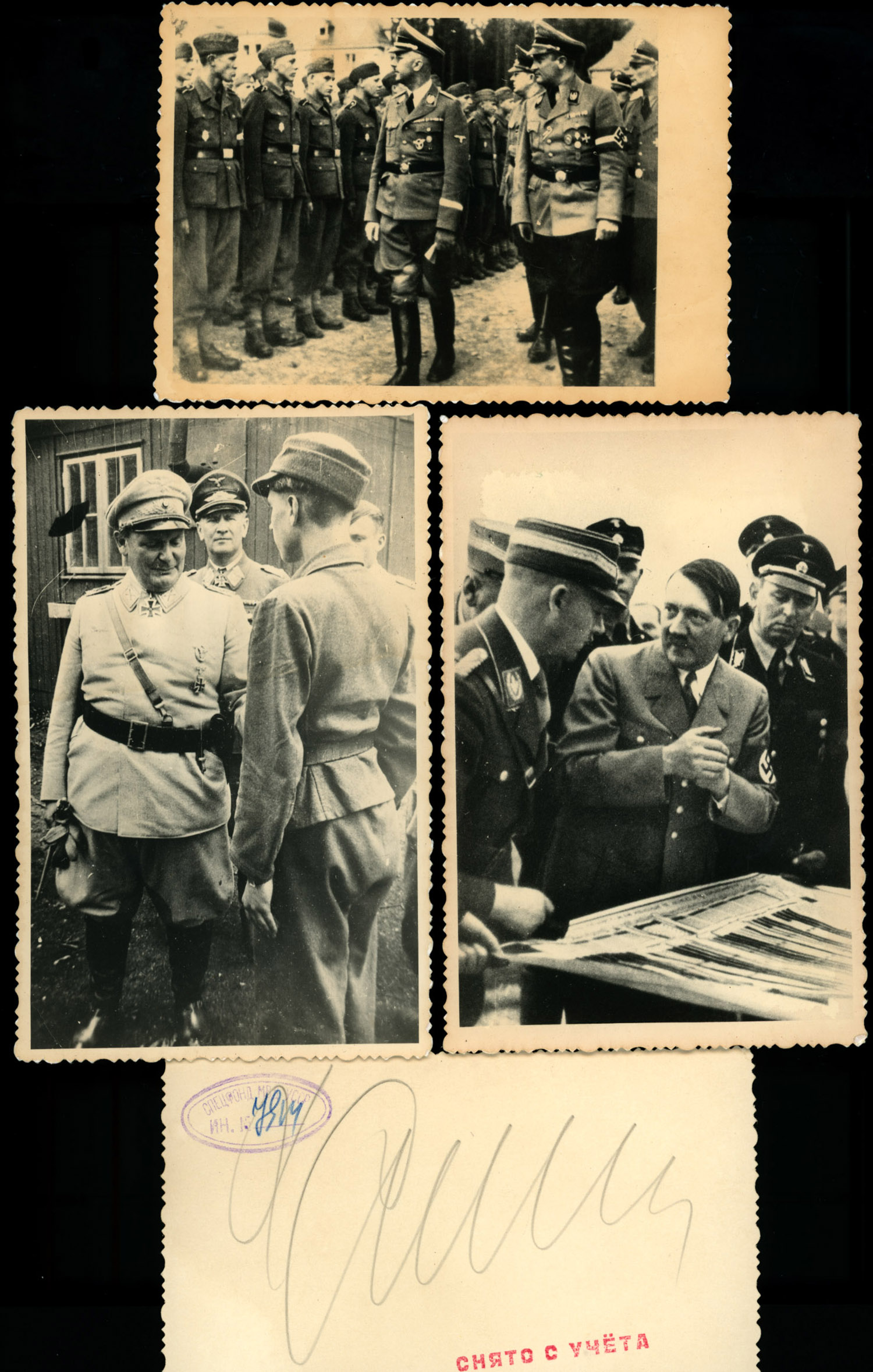 Photographs of nazi leaders taken by Soviet in Berlin on 1945.Himmler, Hitler, Goering.Carlo Sacco Collection.