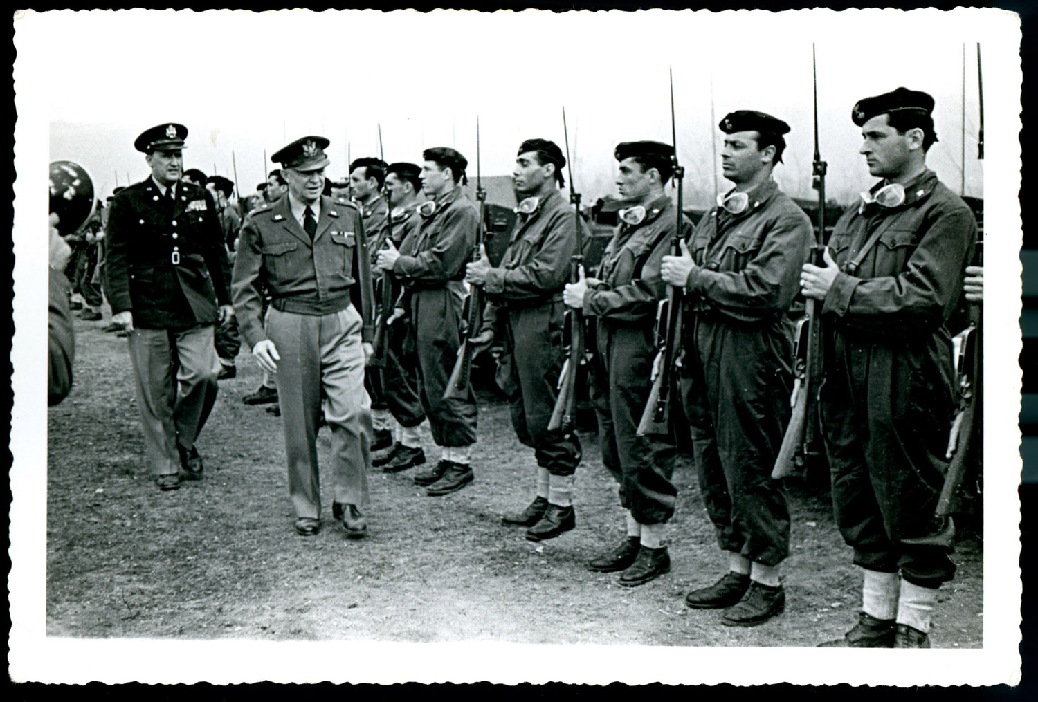 General Heisenhower reviews military personel in Pordenone(Italy)1951 Bruno Rocchini Collection
