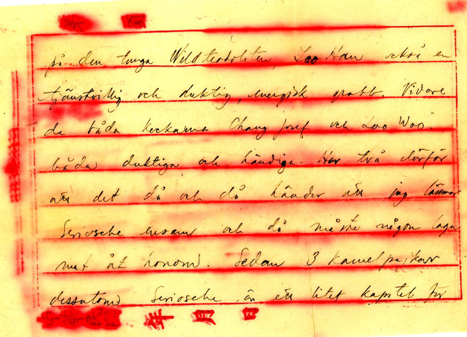 A page of a letter of Dr.Niels Peter Ambolt- Sven Hedin's assistant-sent during the Singkiang Expedition of 1930. Carlo Sacco Collection.
