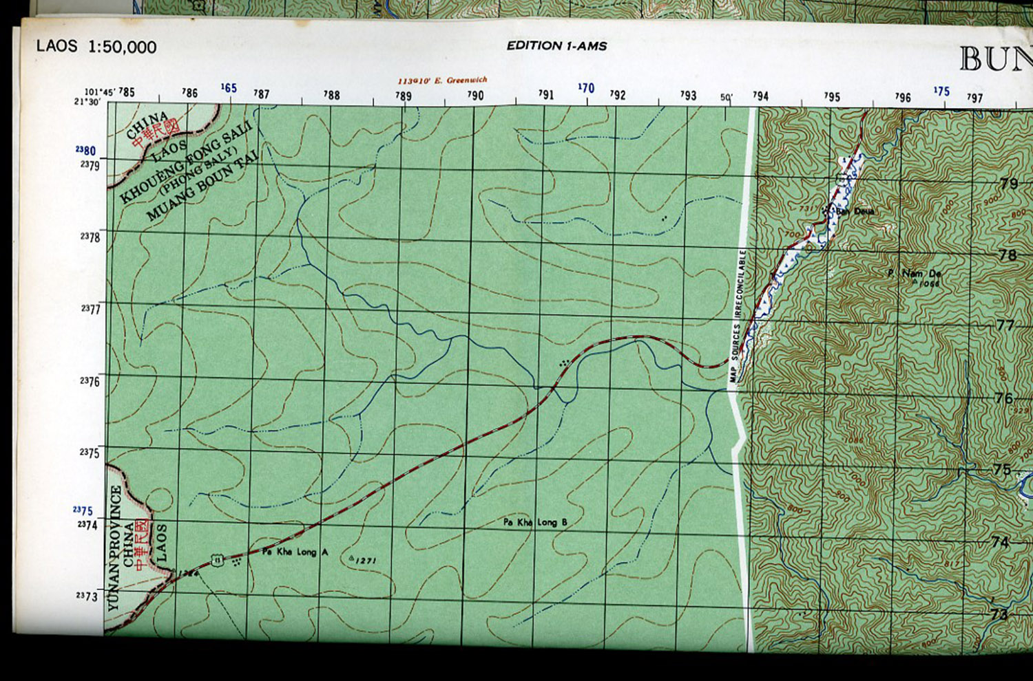 CIA map for operation called ''White Star'' on 1965 supporting Anti-Communist Meo's Forces  in Laos.Carlo Sacco Collection. 
