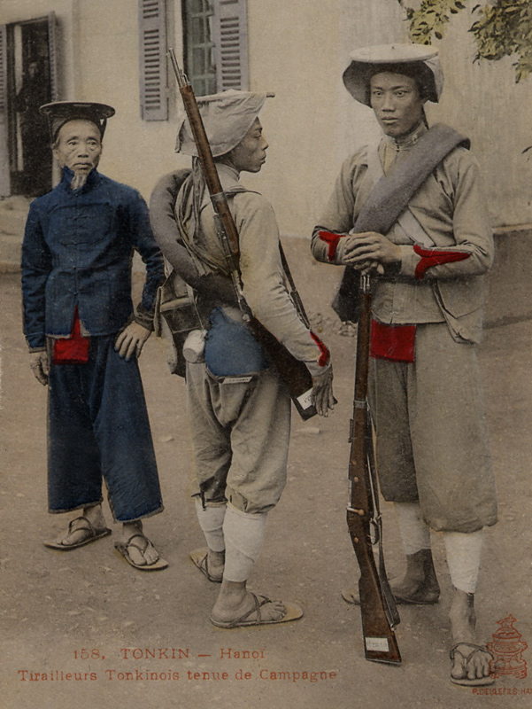Tonkin Rifles in country uniform - Tonkin