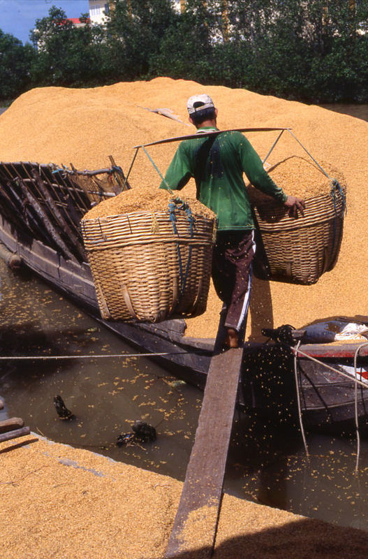 Rice store on boats. Cat Be, Mekong Delta, Vietnam 2008 - © Carlo Sacco