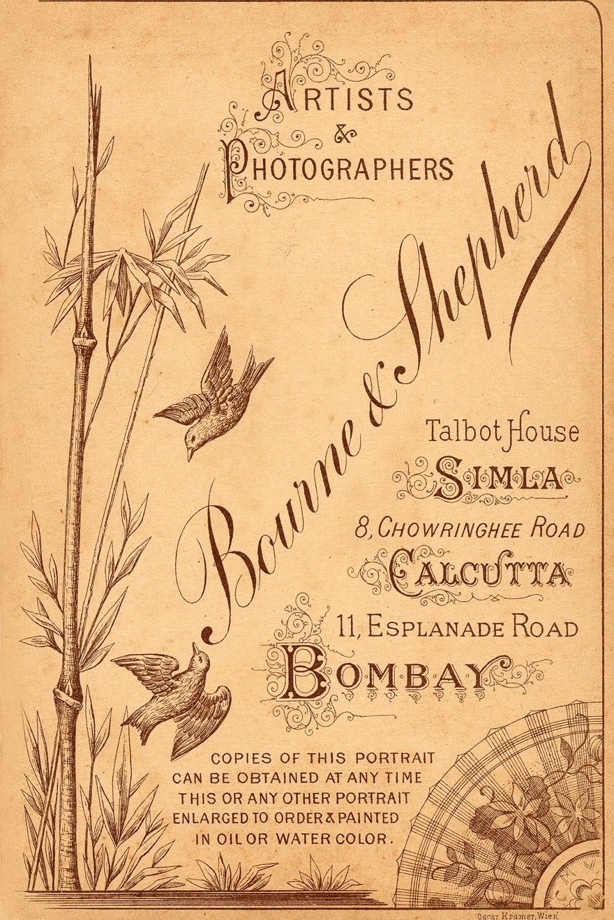  Art and Publicity Bourne Shepherd. Bombay.India. 1890 ca
