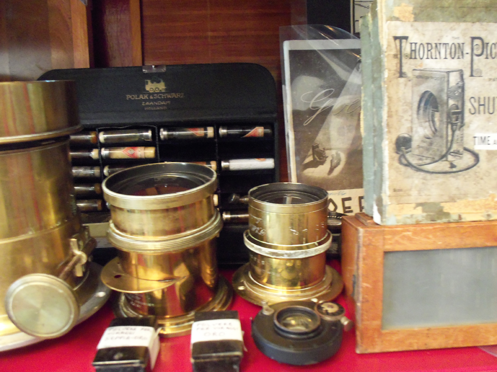 Small brass lenses and Thornton Pickard box shutter